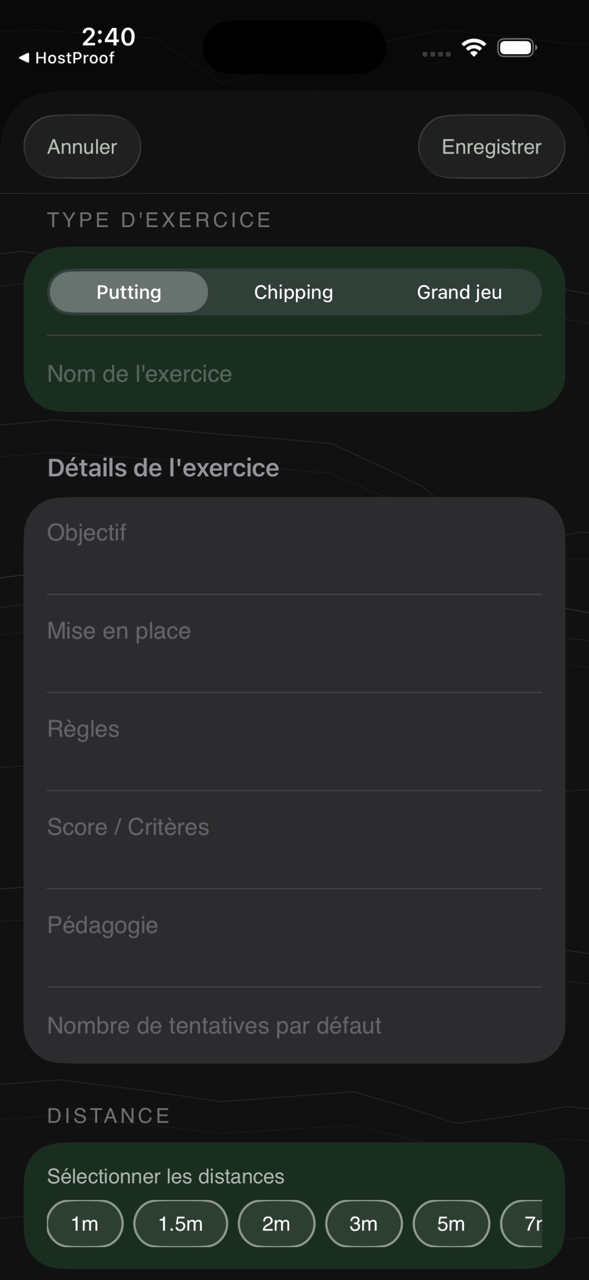Créer exercice