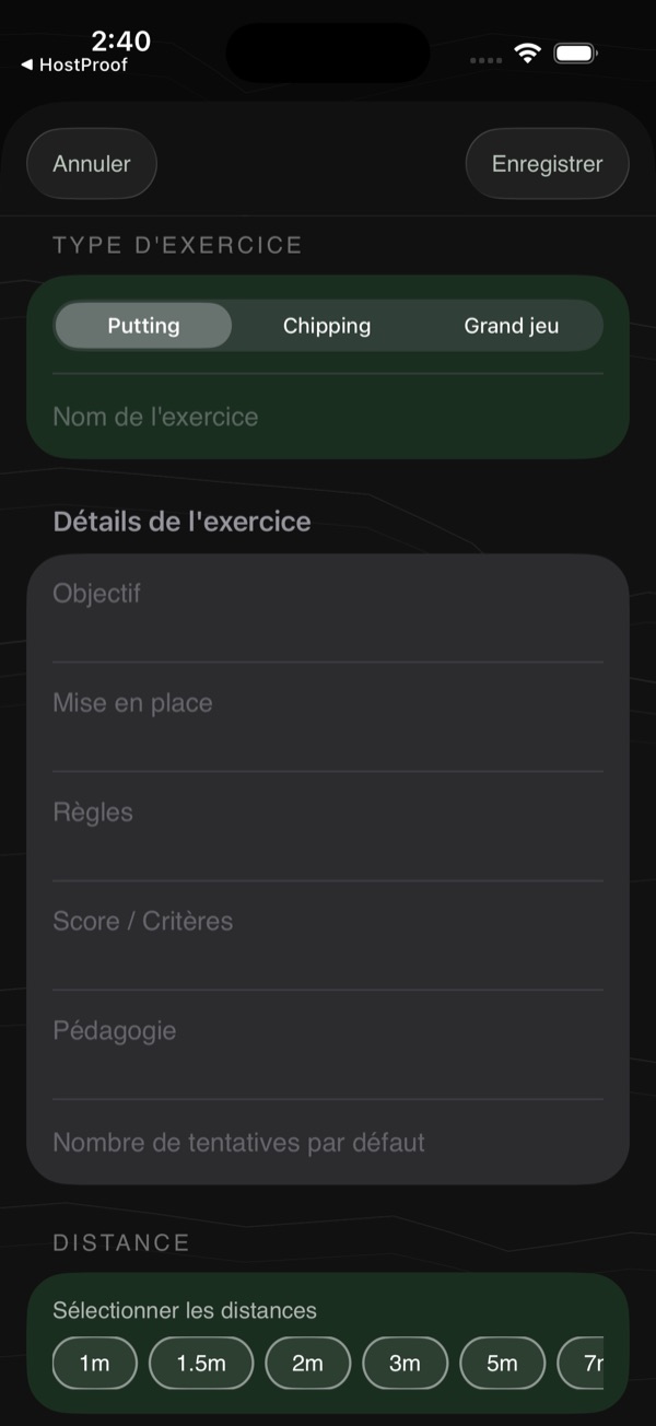 Exercices custom