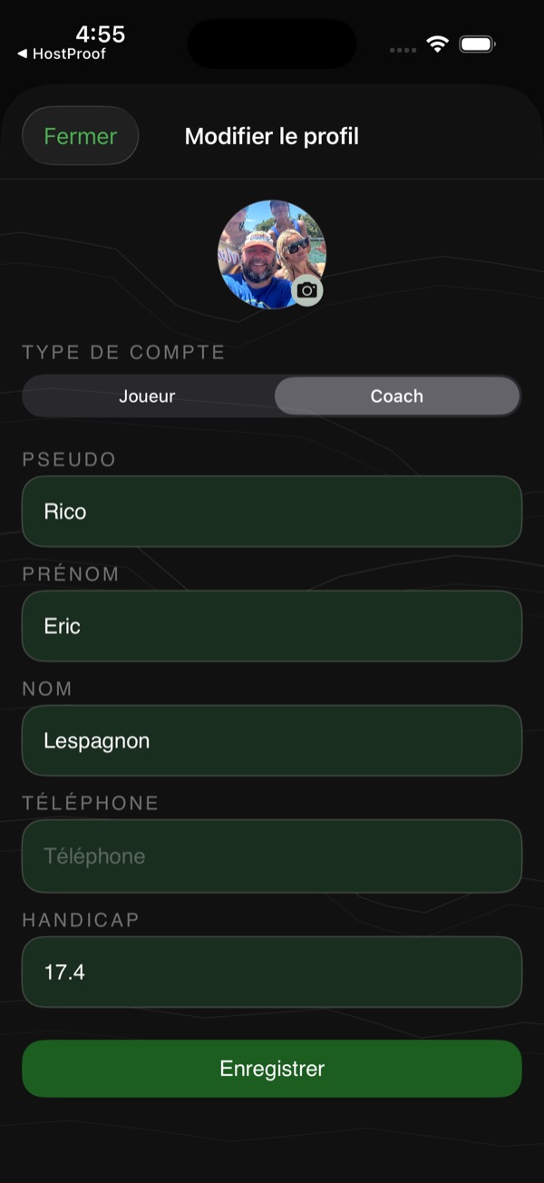 Édition profil